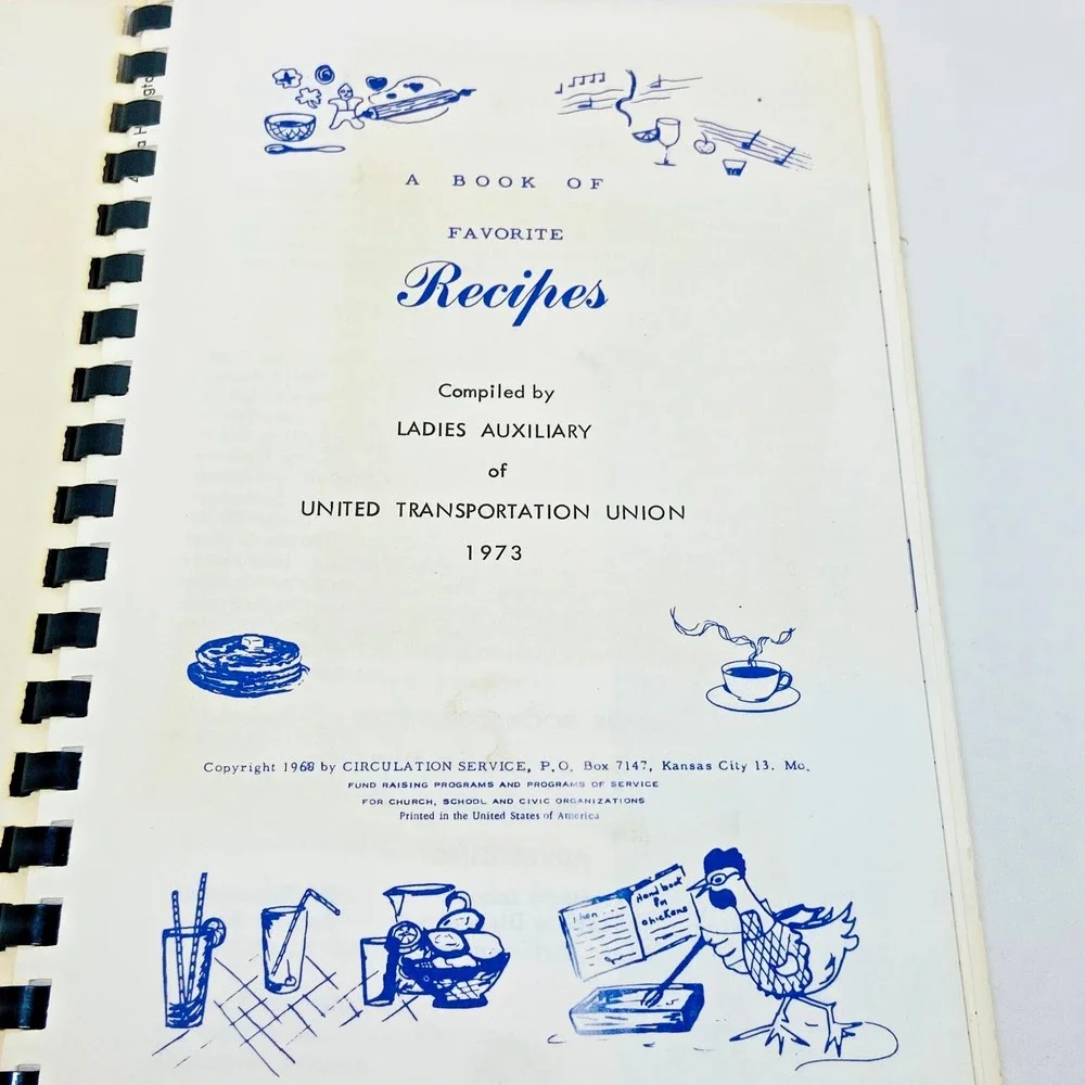 Vintage 1973‎ Cookbook by Ladies Auxiliary United Transportation Union Recipes